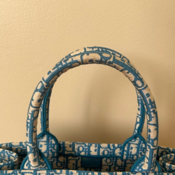 Dior Blue and Cream Monogram Tote - Picture 4 of 5